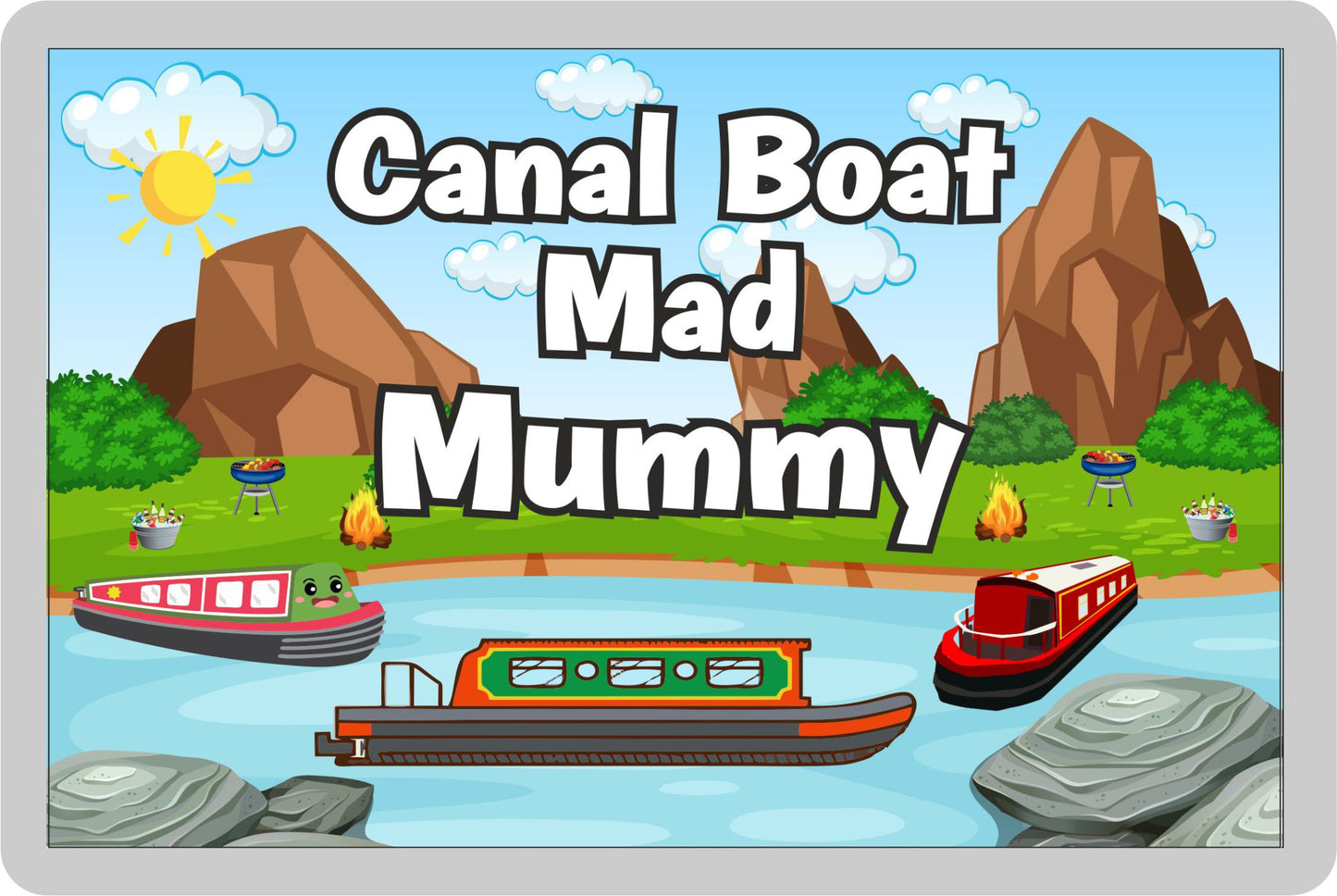 Mummy Canal Boat Fridge Magnet - Canal Boat Mad Mummy - Cute Fun Family Holiday Novelty Birthday Gift