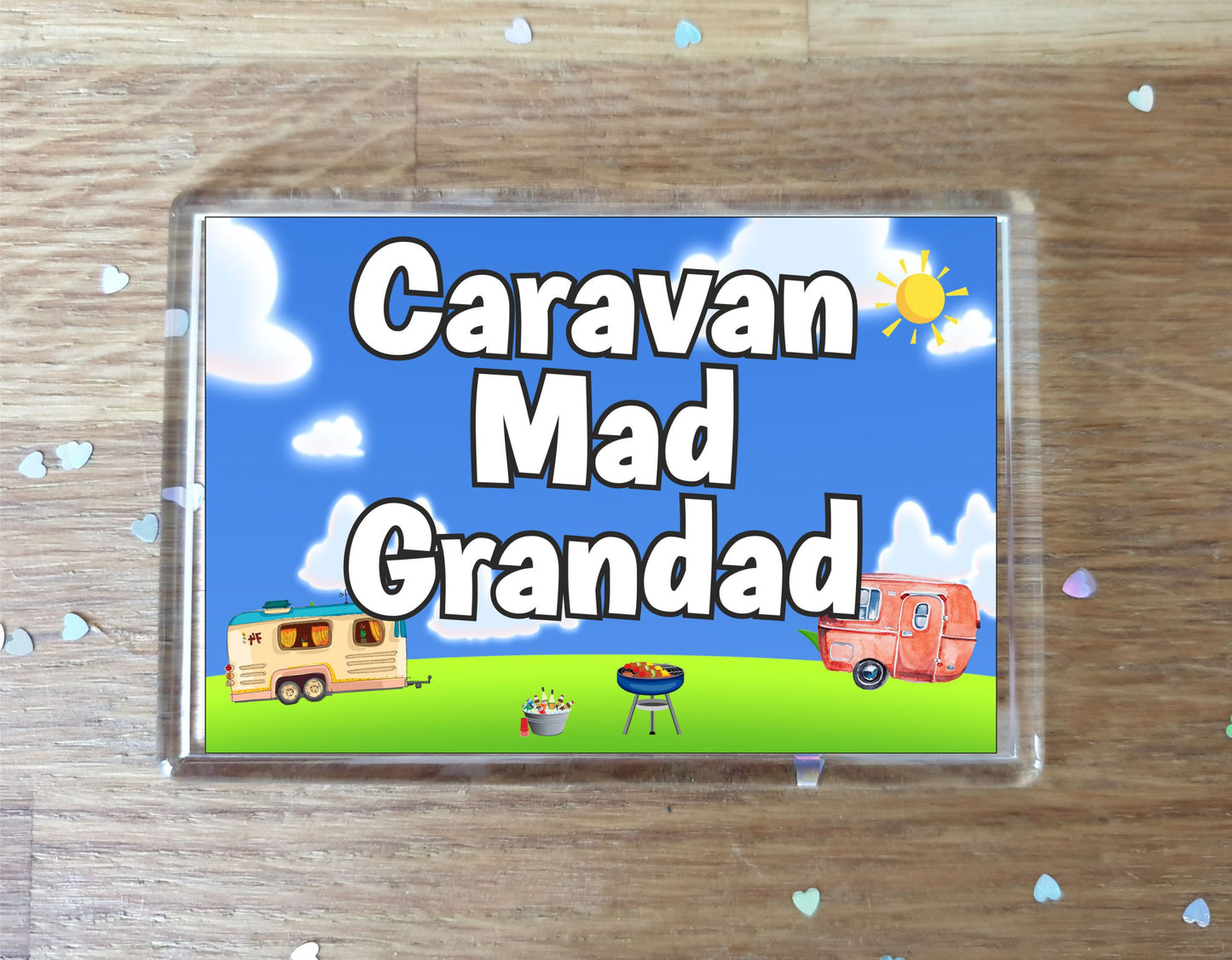 Grandad Caravan Fridge Magnet - Caravan Mad Grandad - Cute Fun Family Holiday Novelty Birthday Gift