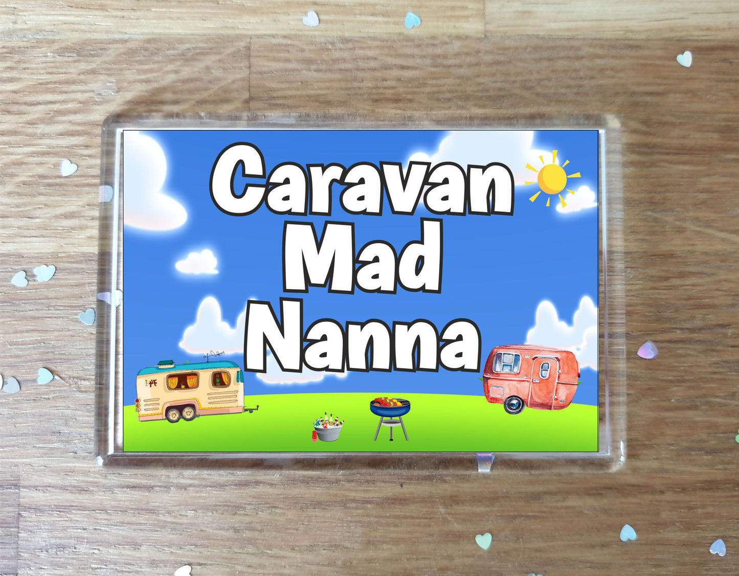 Nanna Caravan Fridge Magnet - Caravan Mad Nanna - Cute Fun Family Holiday Novelty Birthday Gift