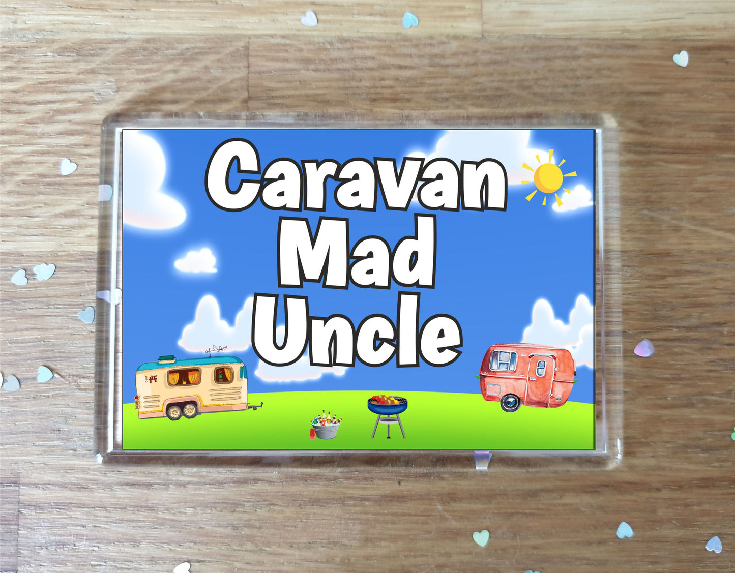Uncle Caravan Fridge Magnet - Caravan Mad Uncle - Cute Fun Family Holiday Novelty Birthday Gift