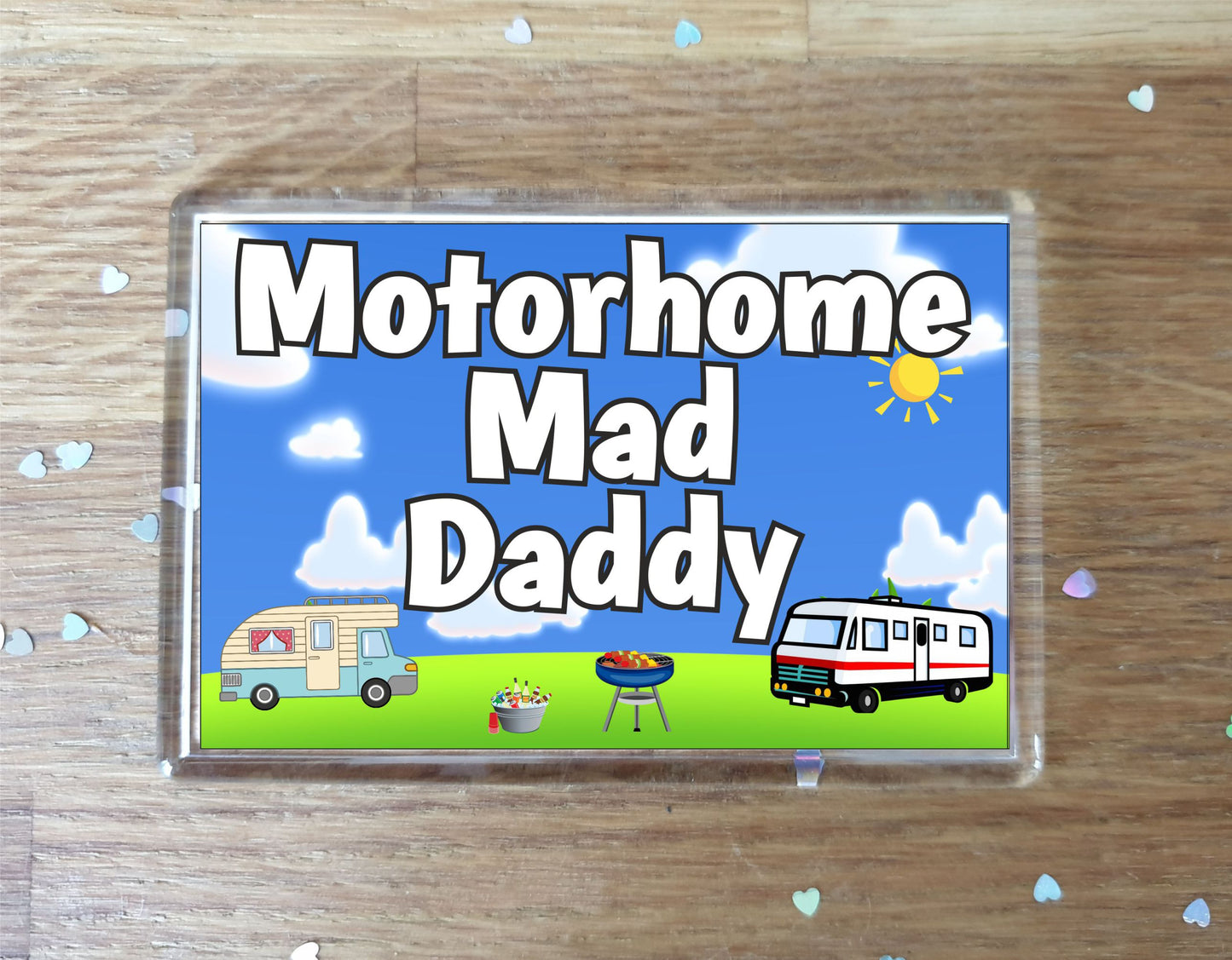 Daddy Motorhome Fridge Magnet - Motorhome Mad Daddy - Cute Fun Family Holiday Novelty Birthday Gift