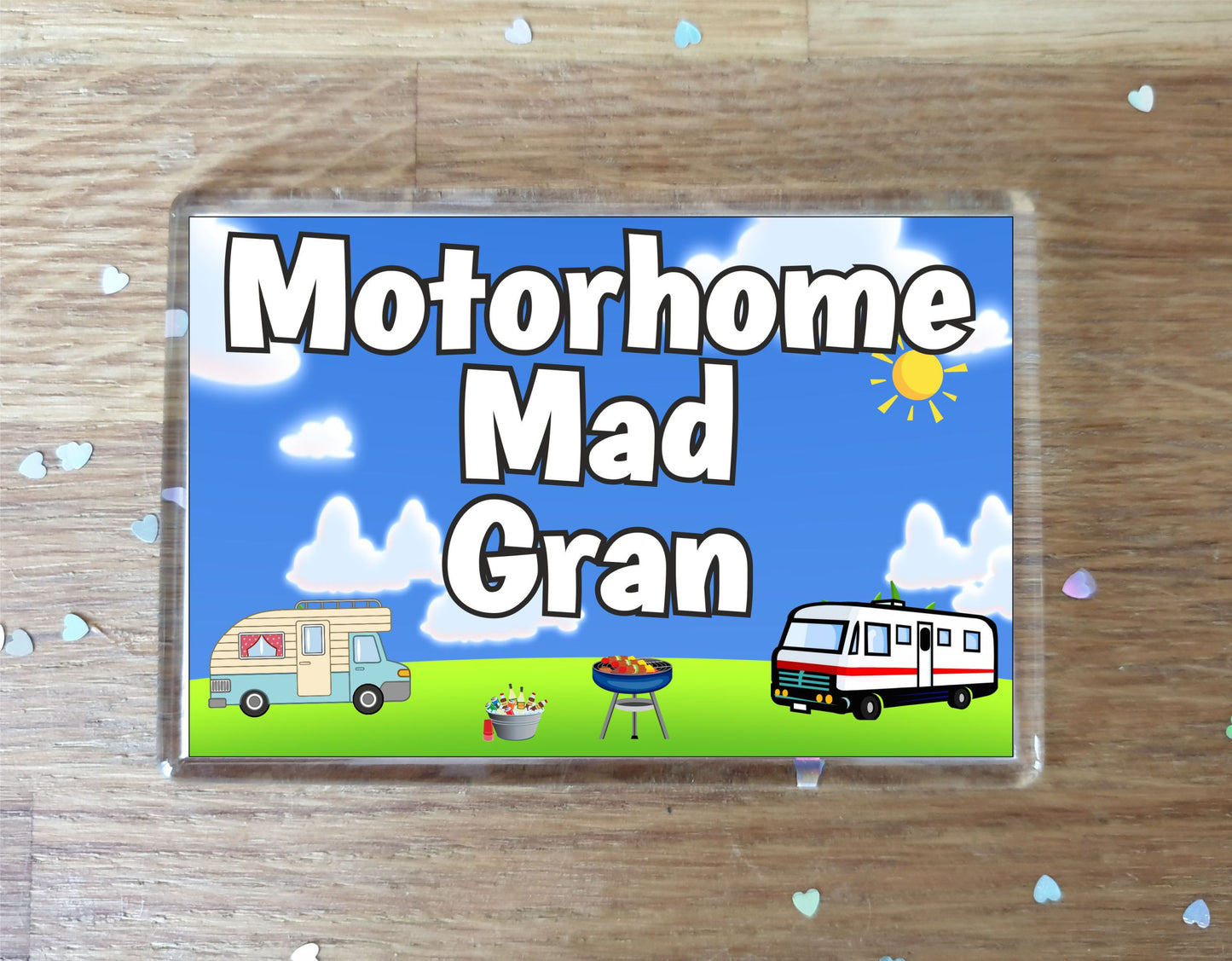 Gran Motorhome Fridge Magnet - Motorhome Mad Gran - Cute Fun Family Holiday Novelty Birthday Gift