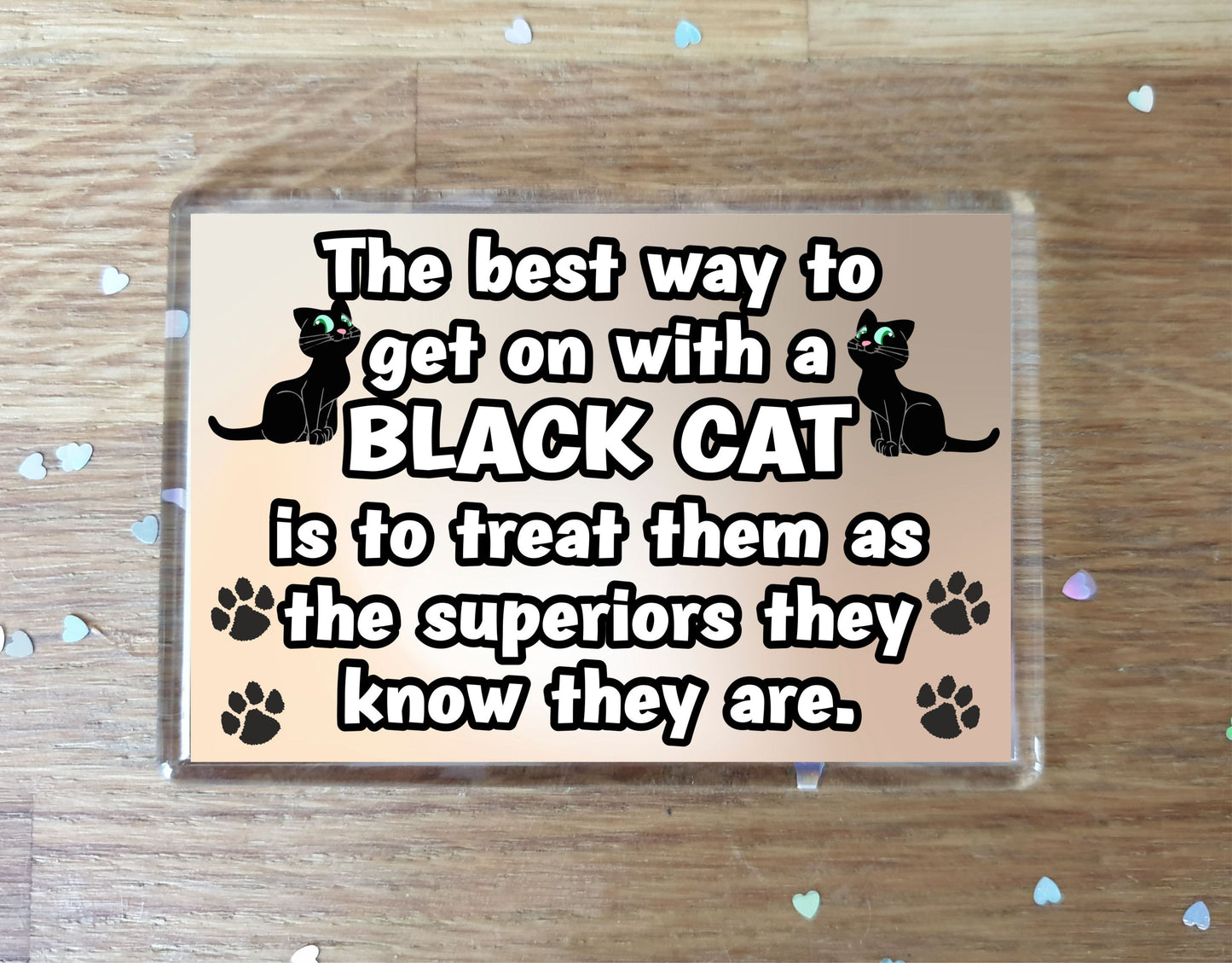 Black Cat Fridge Magnet Gift -The best Way To Get On With A - Novelty Fun Cute Pet Owner Birthday Christmas Present