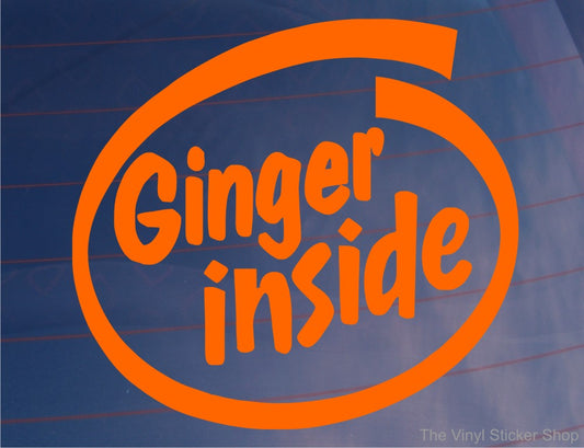 Car Sticker Ginger Inside Funny Novelty Van Window Redhead Joke Bumper Boot Door Decal