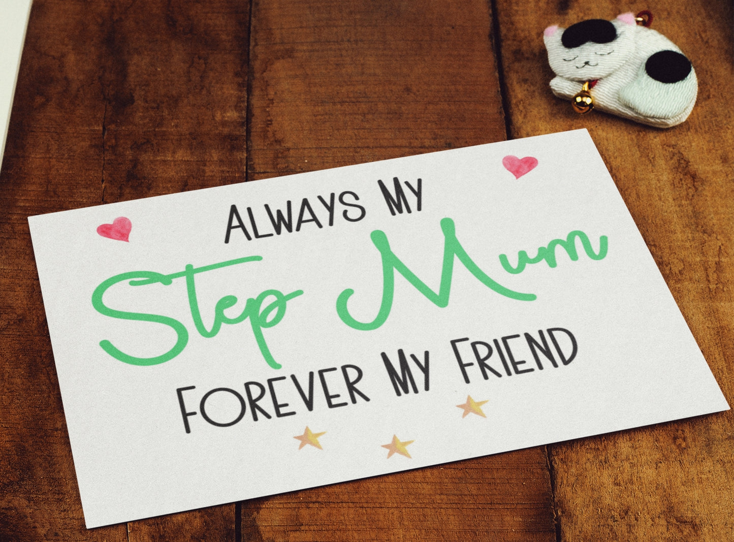 Birthday Card Always My Step Mum Forever My Friend Nice Cute Fun Novelty Mother's Day Greeting