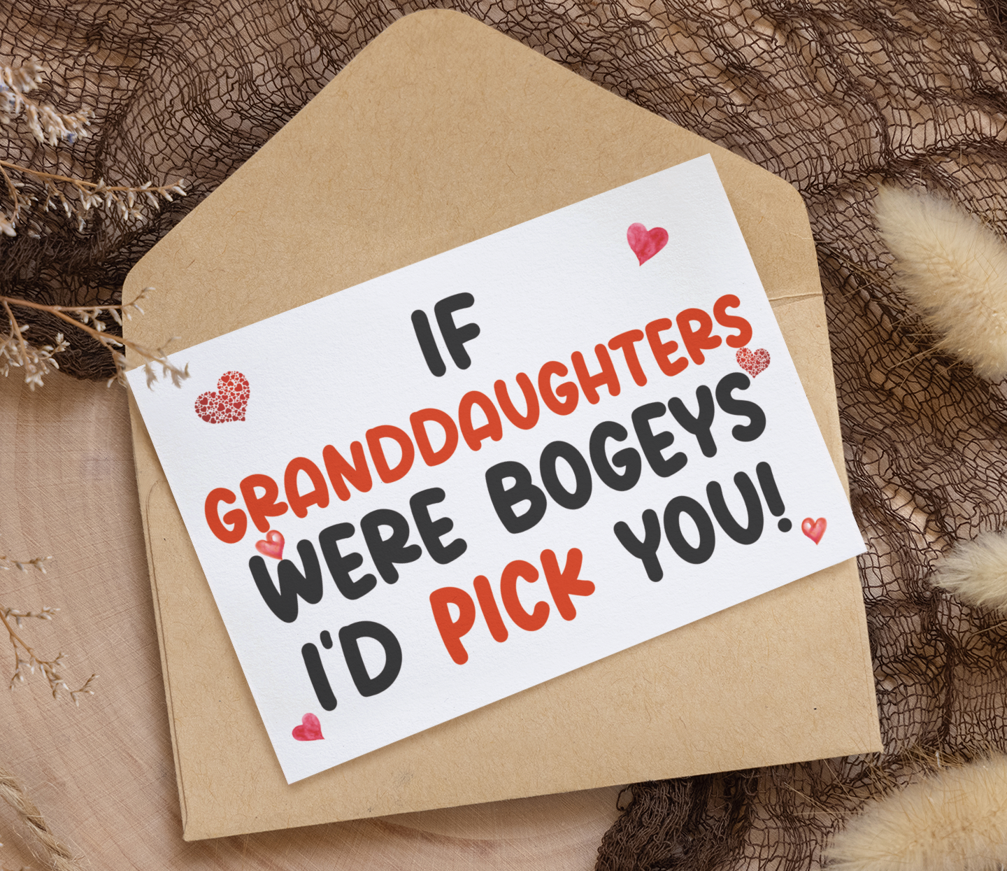 Granddaughter Birthday Card - If * Were Bogeys I'd Pick You - Nice Funny Cute Novelty Greeting Card