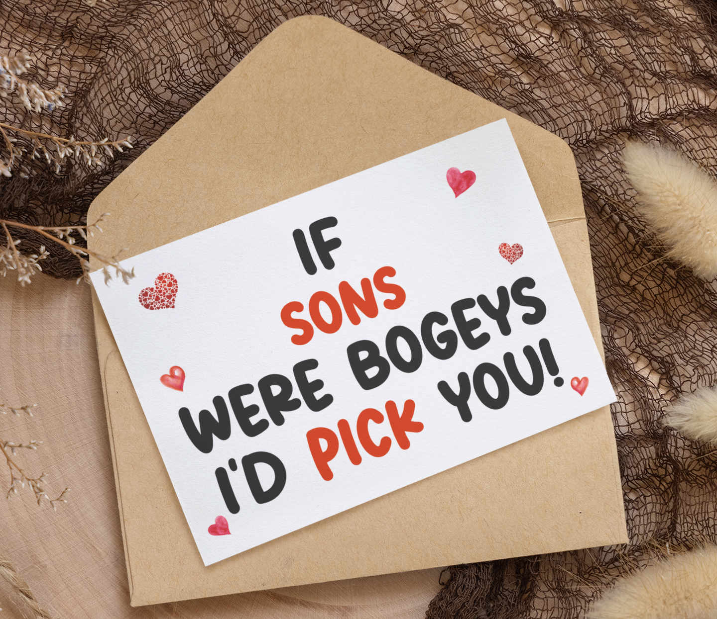 Son Birthday Card - If * Were Bogeys I'd Pick You - Nice Funny Cute Novelty Greeting Card