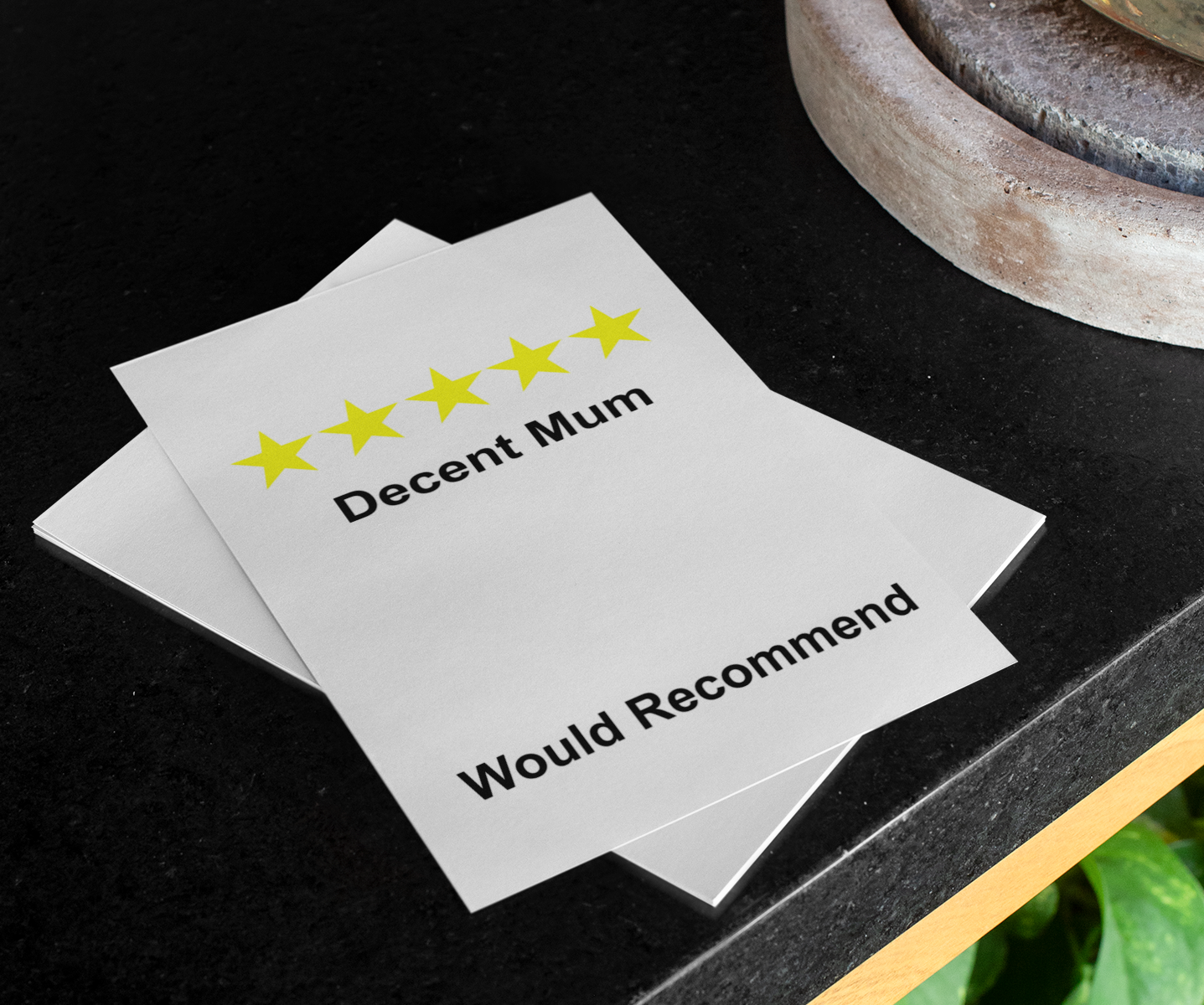 Mum Birthday Mother's Day Card Decent Mum Would Recommend 5 Stars Nice Cute Fun Novelty Greeting