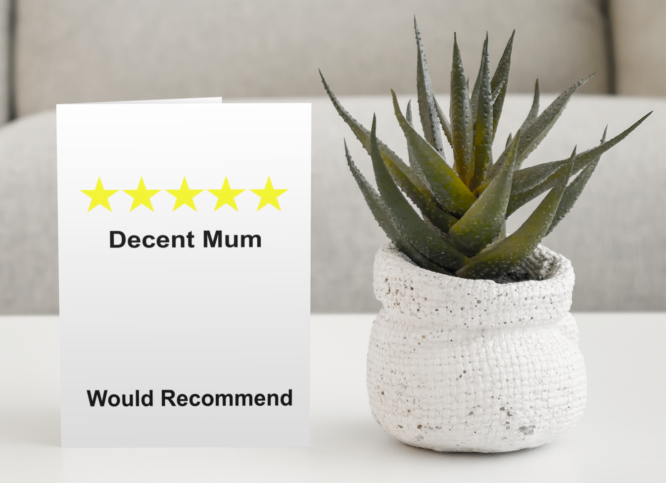 Mum Birthday Mother's Day Card Decent Mum Would Recommend 5 Stars Nice Cute Fun Novelty Greeting