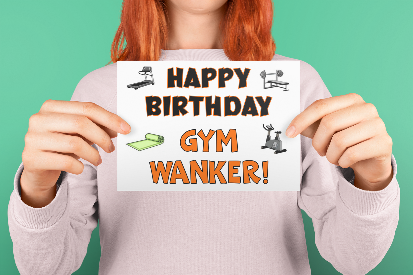 Gym Birthday Card - Happy Birthday Gym Wanker - Funny Cute Rude Joke Greeting Present