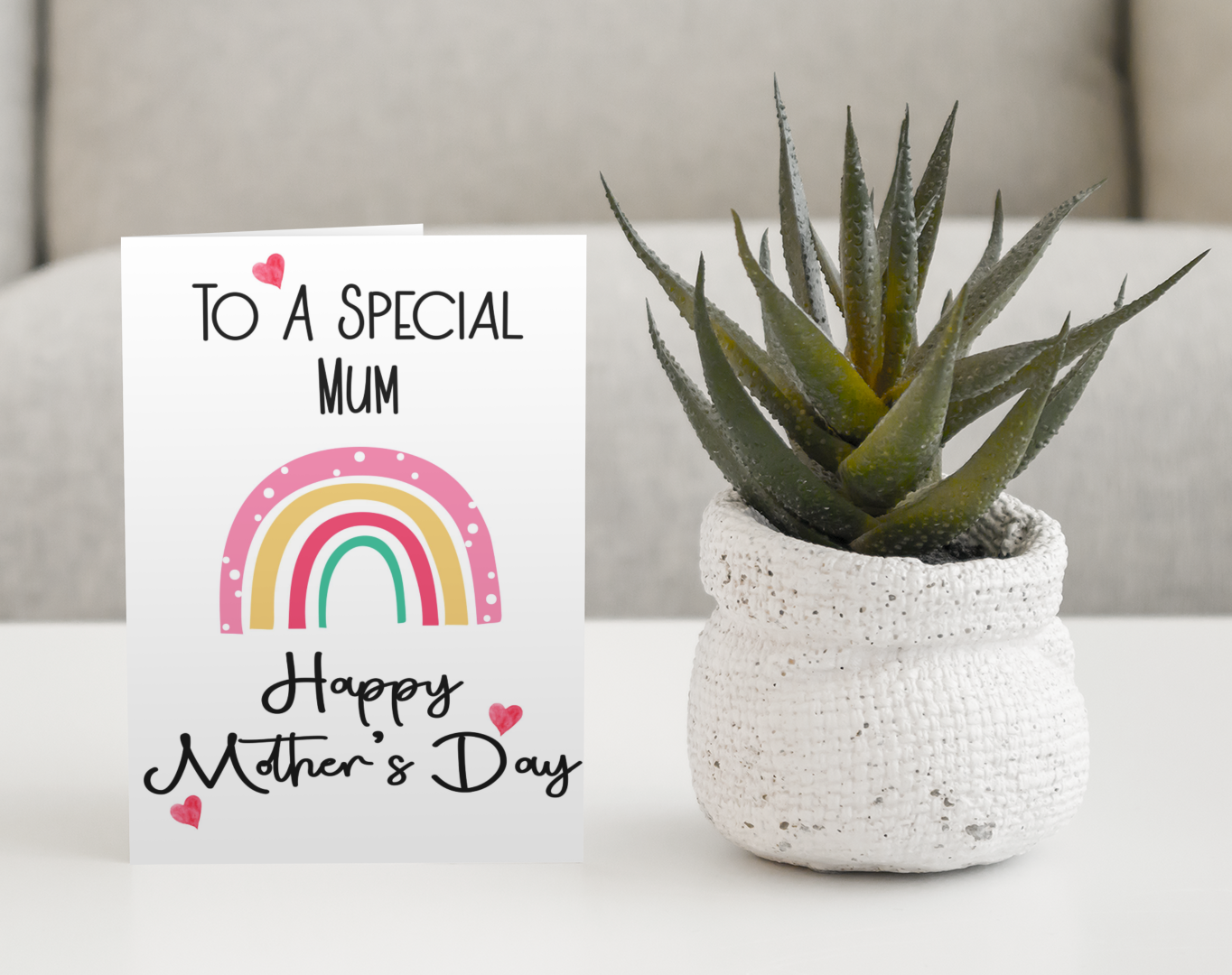 Mother's Day Card - To A Special Mum - Nice Cute Fun Novelty Rainbow Greeting
