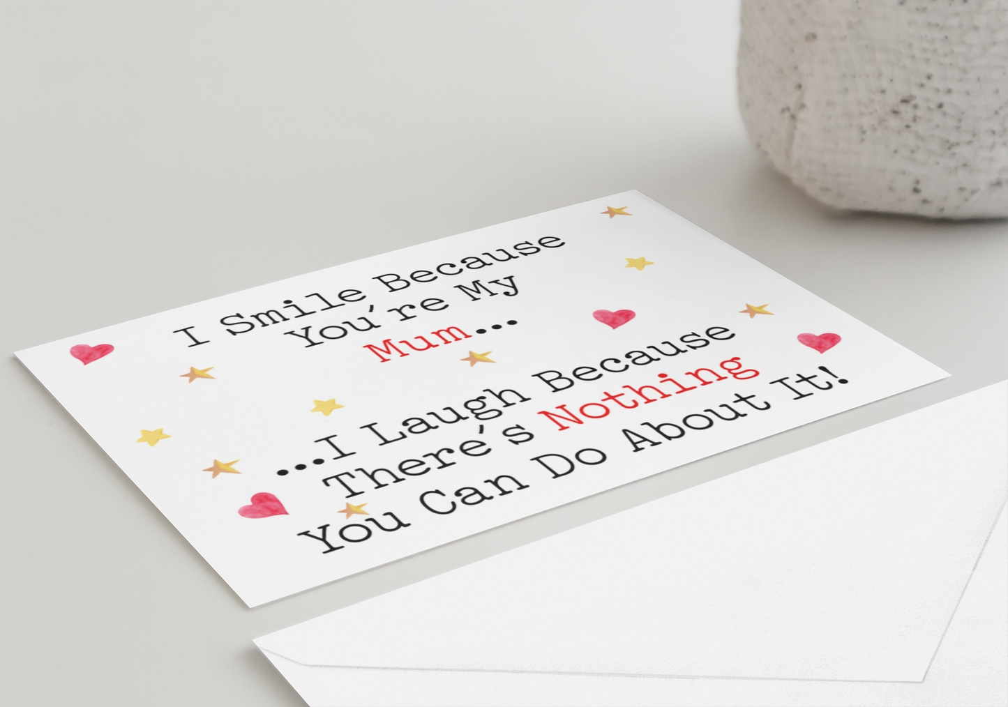 Mother In Law Birthday Mother's Day Card I Smile I Laugh Because There's Nothing You Can Do About It Nice Cute Fun Novelty Greeting