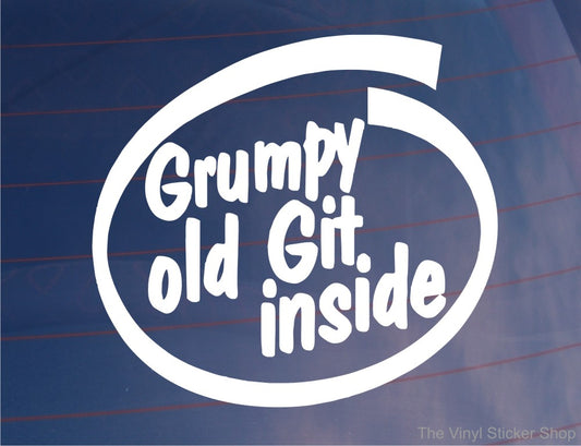 Car Sticker Grumpy Old Git Inside Funny Novelty Van Bumper Window Boot Decal