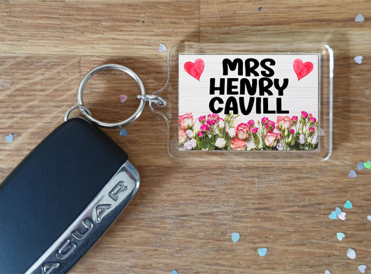 Mrs Henry Cavill Keyring Gift -  Cute Fun Novelty Fan Thirst Movie Film Star Present