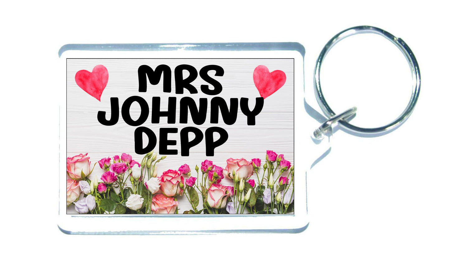 Mrs Johnny Depp Keyring Gift - Movie Star Fan Thirst Holiday Birthday Fun Cute Novelty Present
