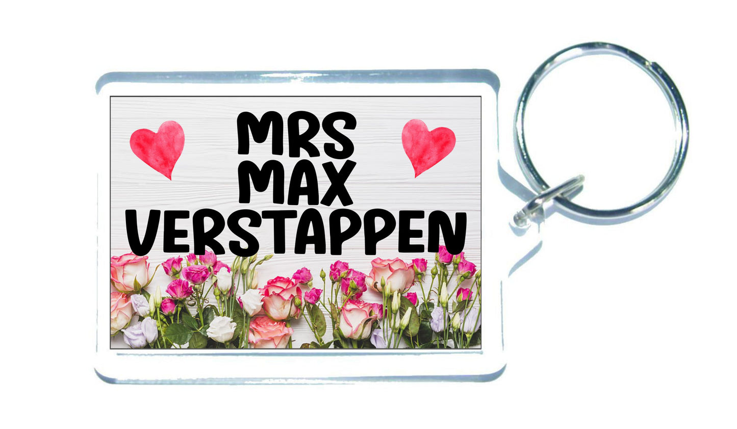 Mrs Max Verstappen Keyring Gift -  Cute Fun Novelty Fan Thirst Racing Driver Present