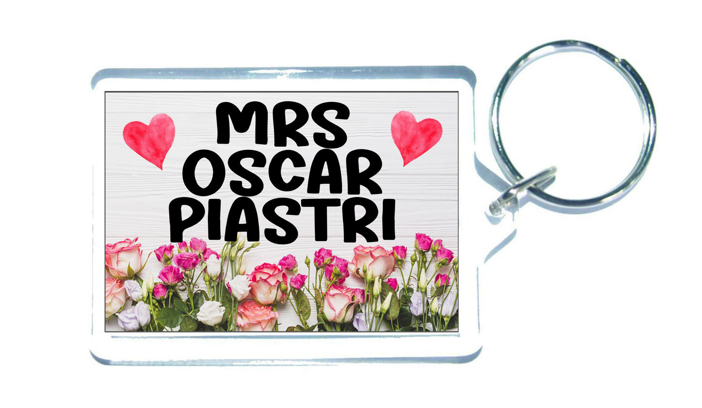 Mrs Oscar Piastri Keyring Gift -  Cute Fun Novelty Fan Thirst Racing Driver Present