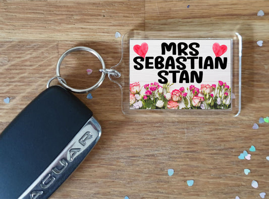 Fun Keyring Gift - Mrs Sebastian Stan - Cute Fan Thirst Inspired By Avengers Novelty Present