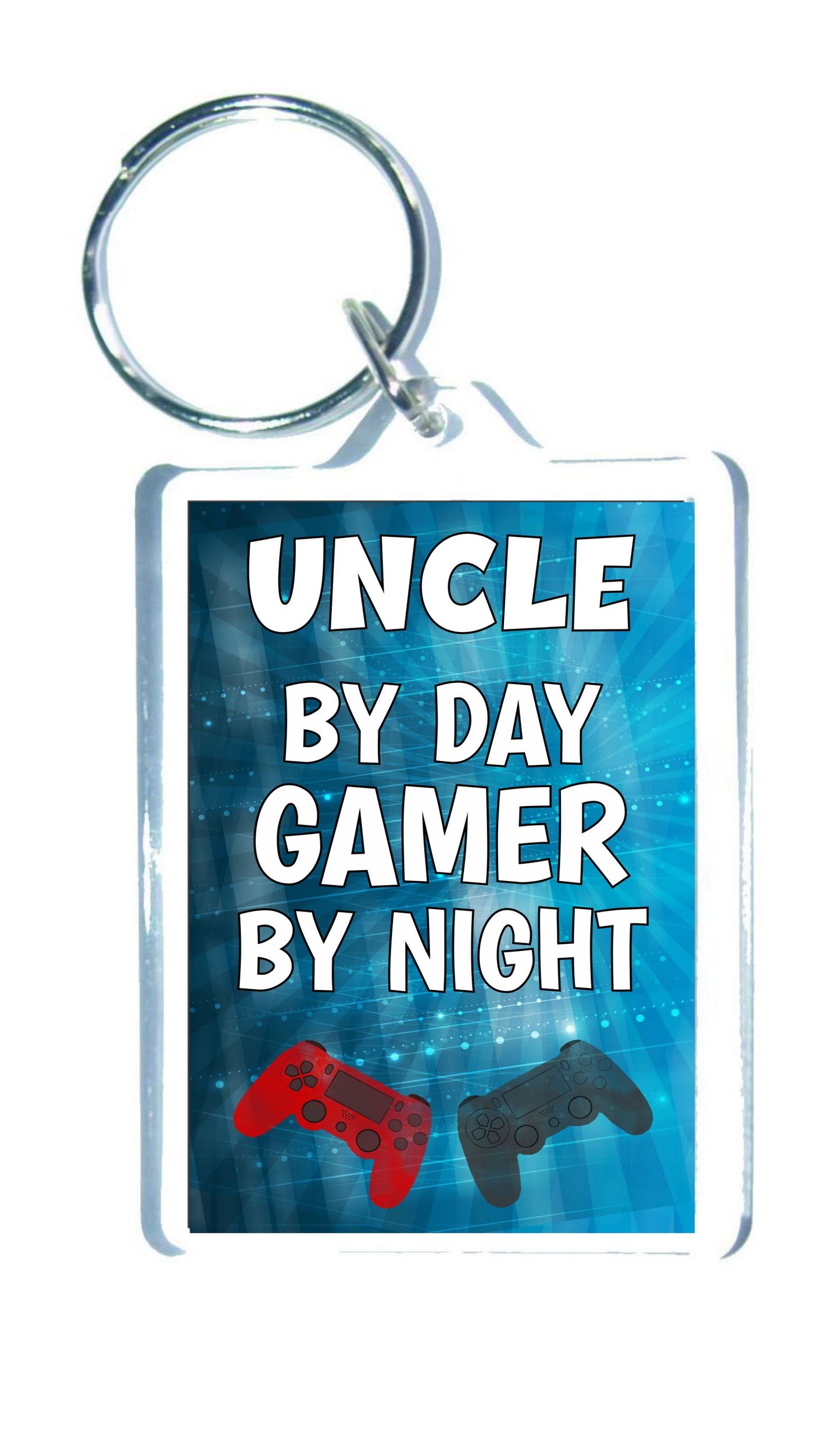Uncle Gaming PS4 Keyring Gift - Uncle By Day Gamer By Night - Cute Fun Cheeky Novelty Present