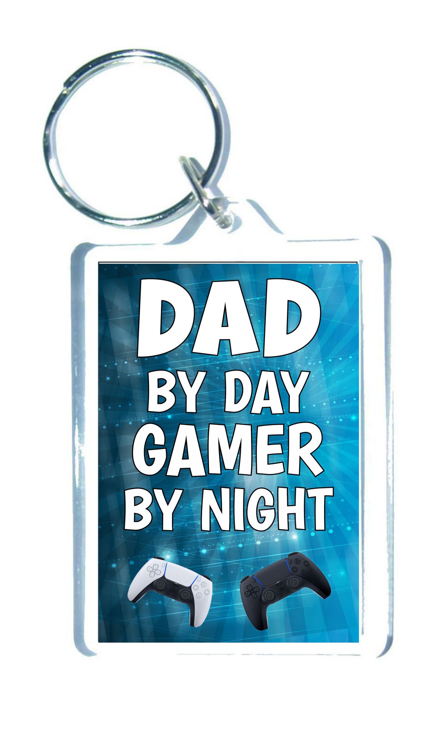 Dad Gaming PS5 Keyring Gift - Dad By Day Gamer By Night - Cute Fun Cheeky Novelty Present