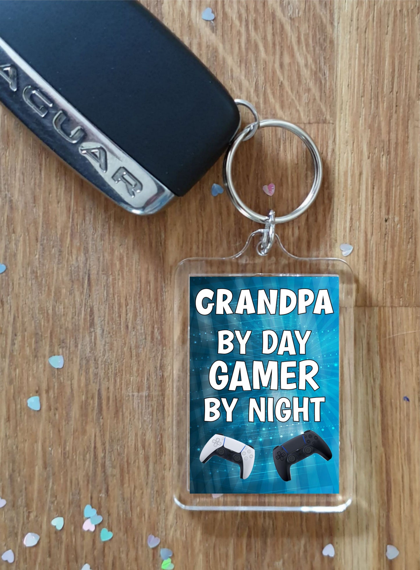 Grandpa Gaming PS5 Keyring Gift - Grandpa By Day Gamer By Night - Cute Fun Cheeky Novelty Present