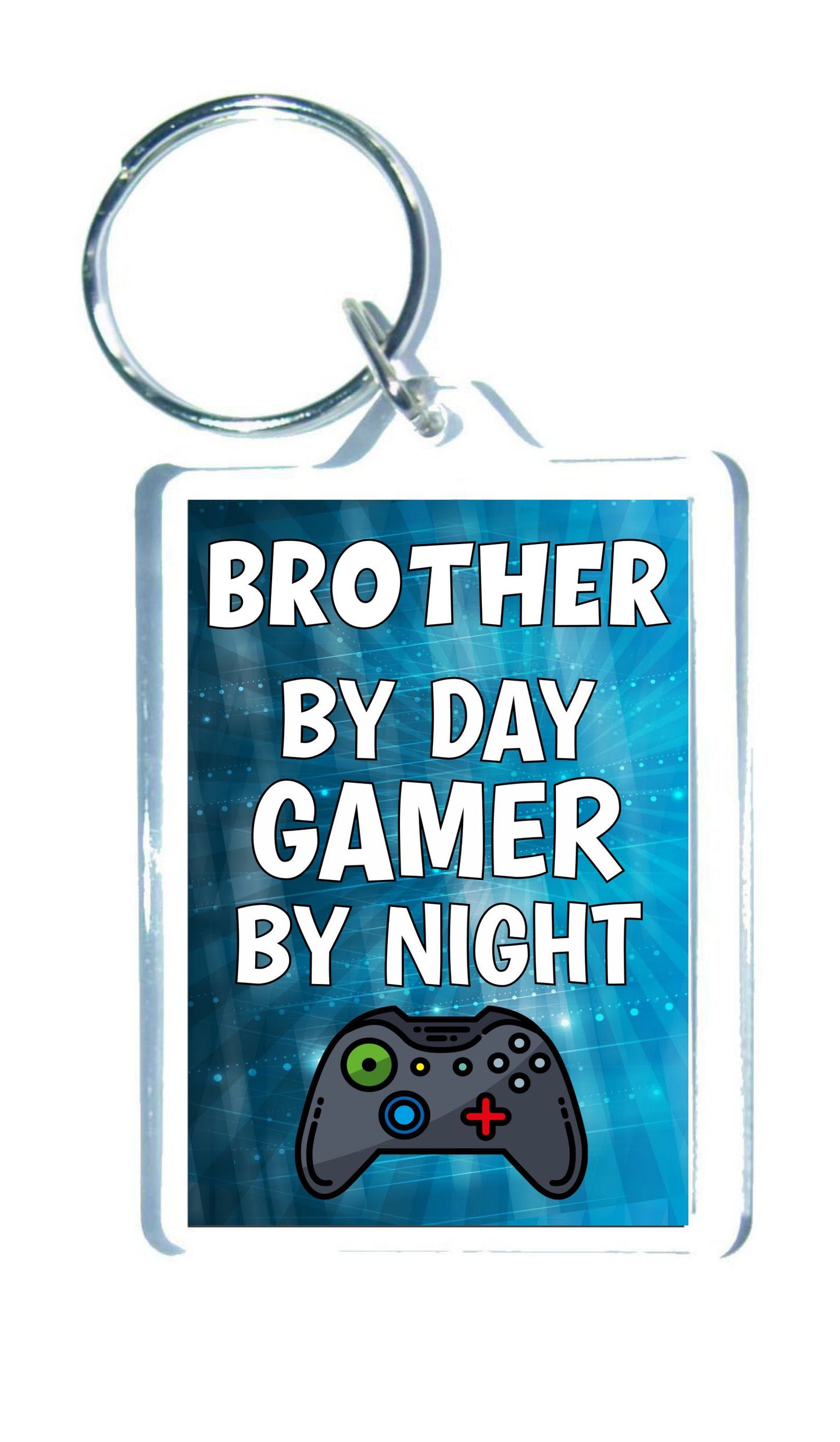 Brother Gaming Xbox Keyring Gift - Brother By Day Gamer By Night - Cute Fun Cheeky Novelty Present