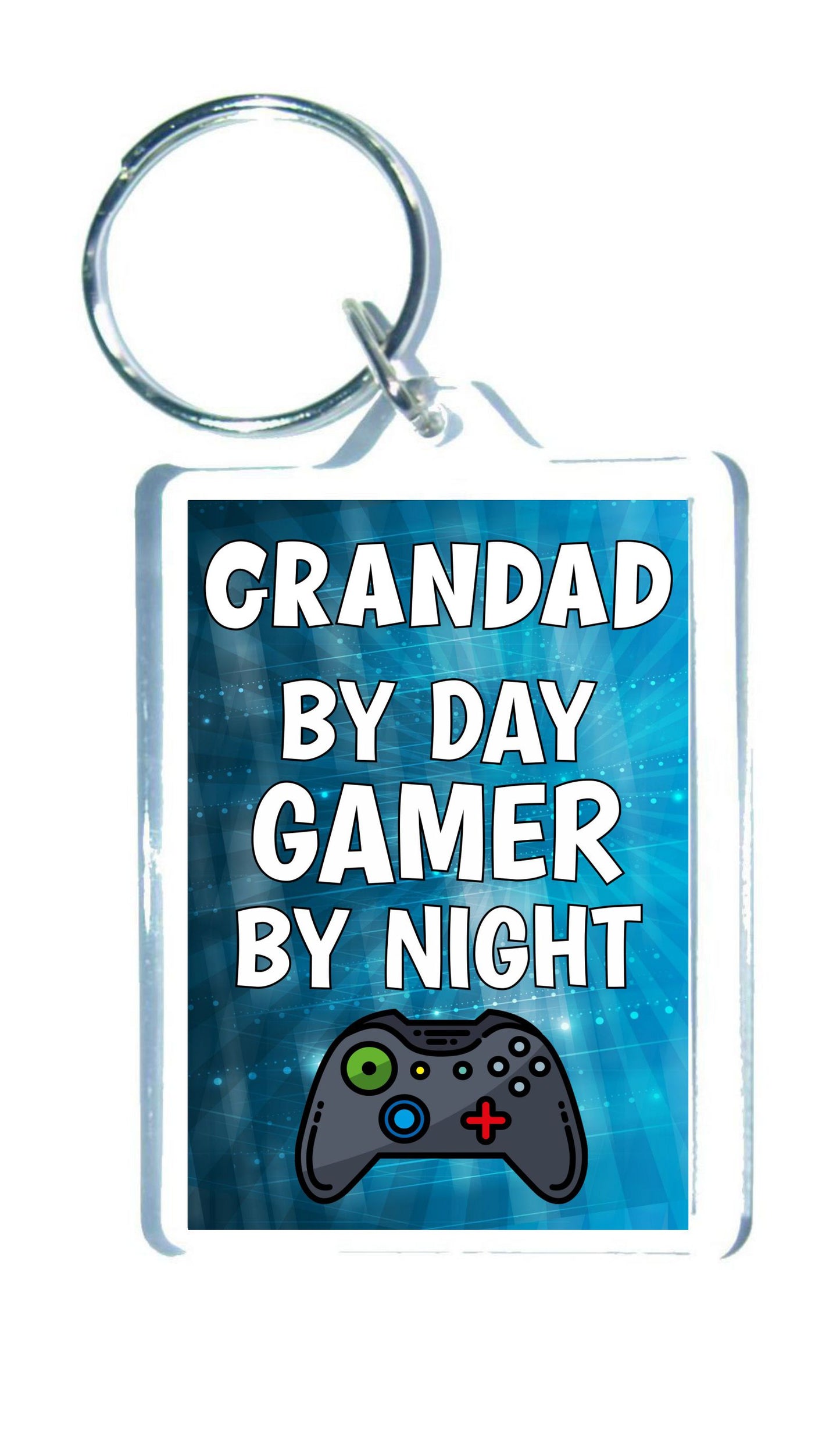 Grandad Gaming Xbox Keyring Gift - Grandad By Day Gamer By Night - Cute Fun Cheeky Novelty Present