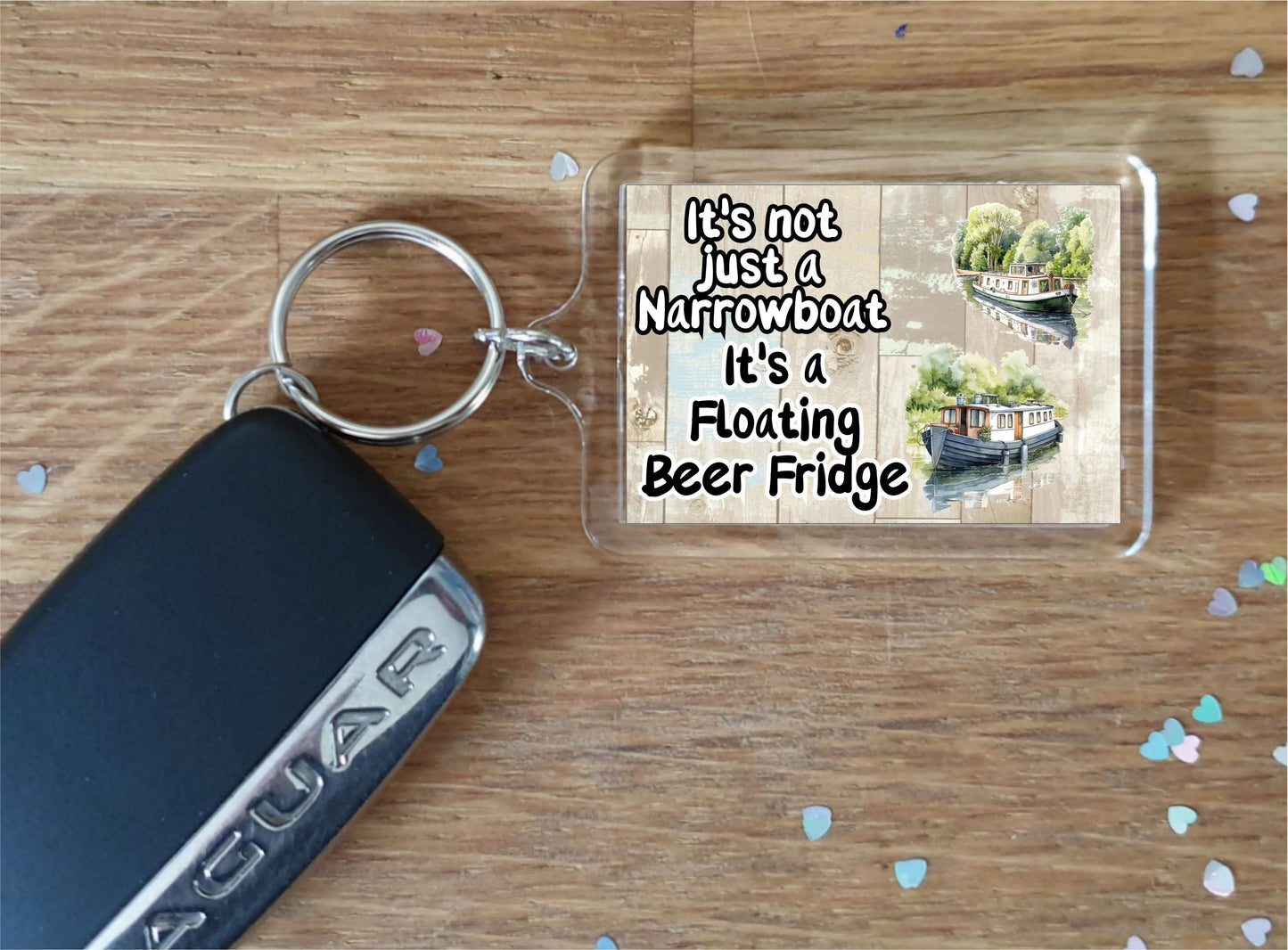 Boating Keyring Gift -  It's Not Just A Narrowboat It's A Floating Beer Fridge - Fun Cute Novelty Holiday Present