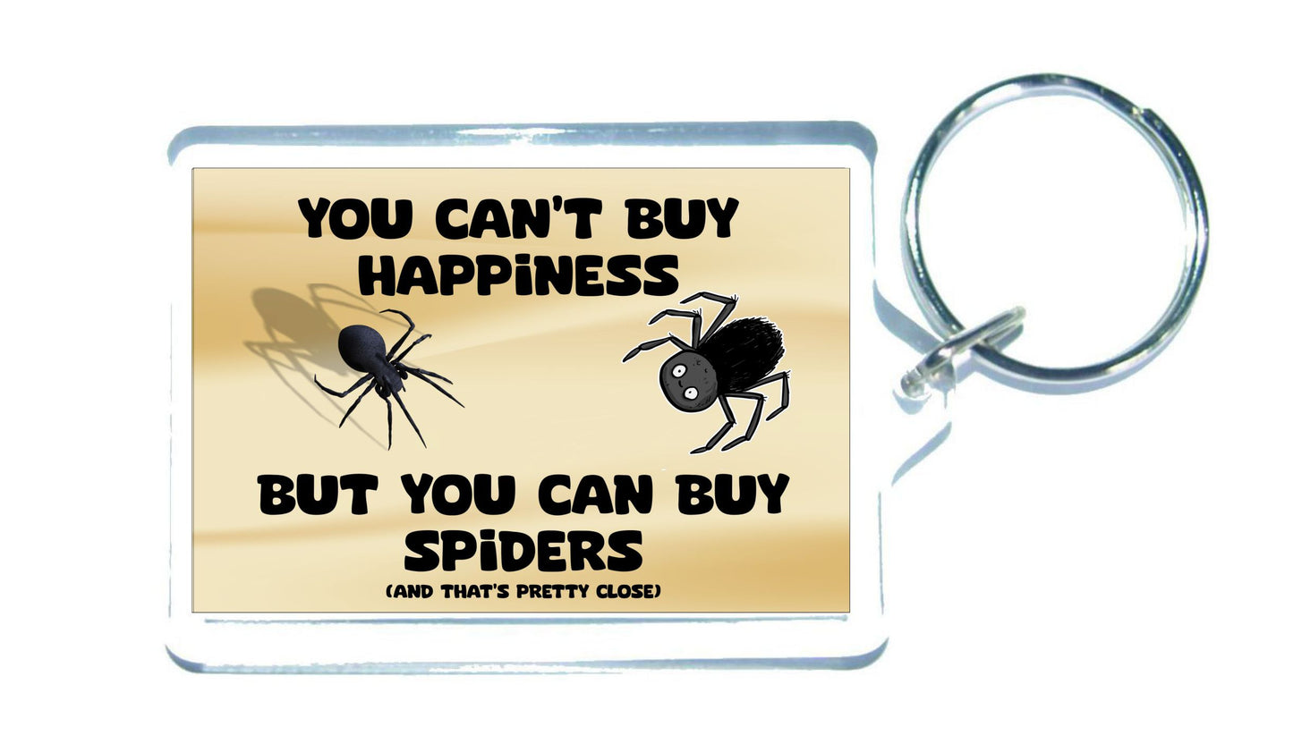 Fun Spider Keyring - You Can't Buy Happiness But You Can Buy A * - Cute Novelty Holiday Present