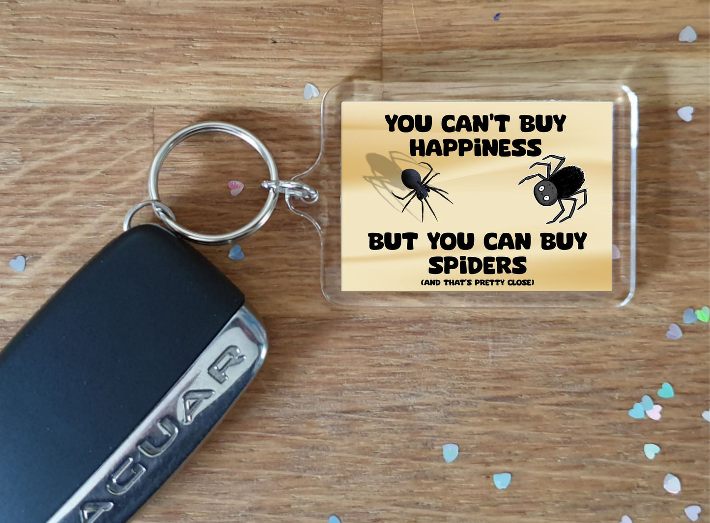 Fun Spider Keyring - You Can't Buy Happiness But You Can Buy A * - Cute Novelty Holiday Present
