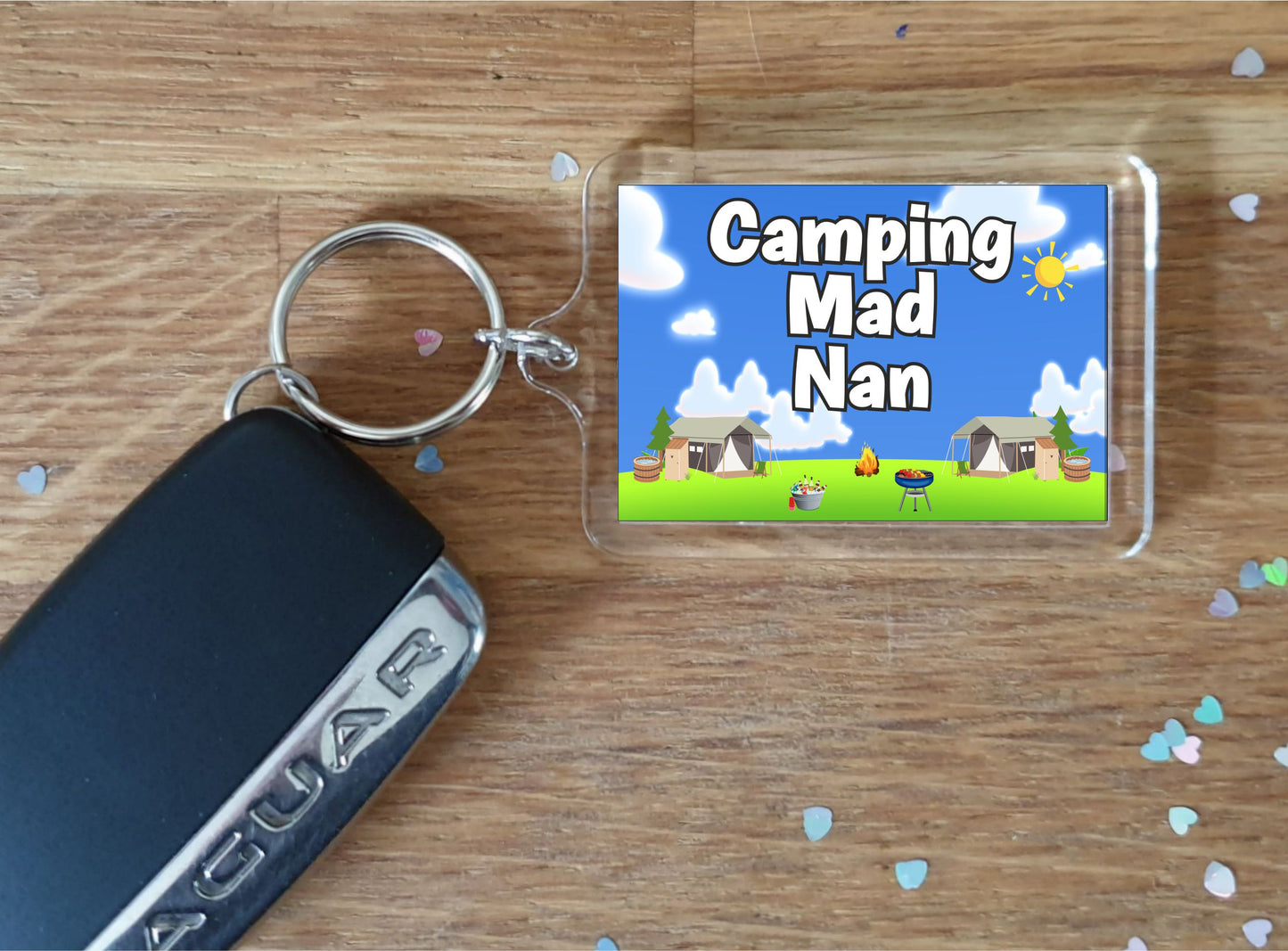Nan Camping Keyring Gift - Camping Mad Nan - Fun Cute Novelty Holiday Present