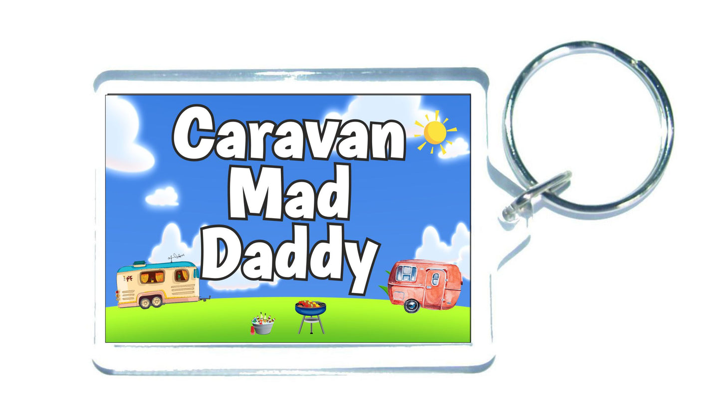 Daddy Caravan Keyring Gift - Caravan Mad Daddy - Fun Cute Novelty Holiday Present