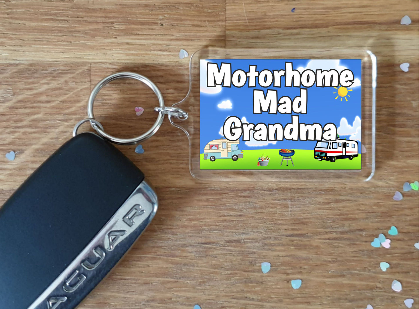 Grandma Motorhome Keyring Gift - Motorhome Mad Grandma - Fun Cute Novelty Holiday Present
