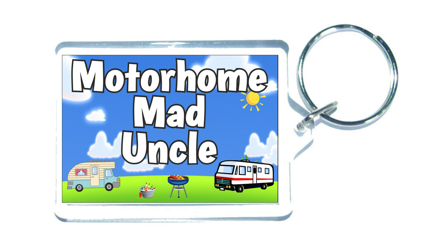 Uncle Motorhome Keyring Gift - Motorhome Mad Uncle - Fun Cute Novelty Holiday Present