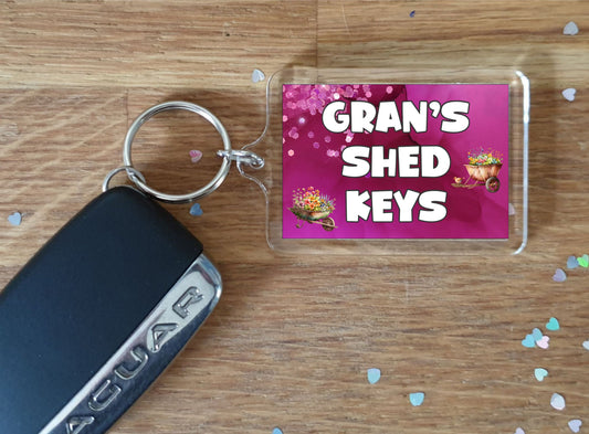 Gran Keyring Gift - Gran's Shed Keys - Nice Fun Cute Novelty Gardening Key Chain Present