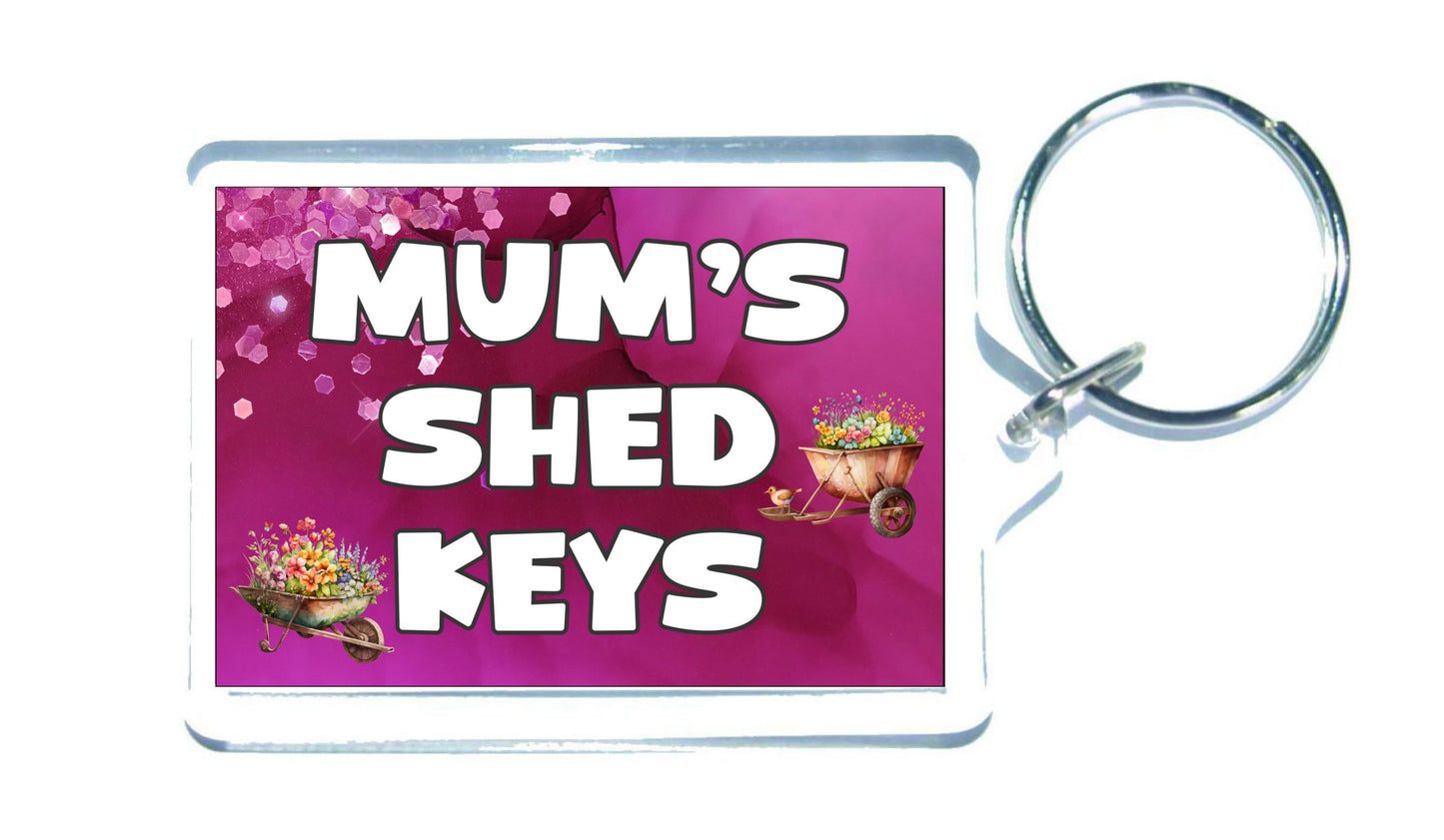 Mum Keyring Gift - Mum's Shed Keys - Nice Cute Garden Birthday Novelty Present