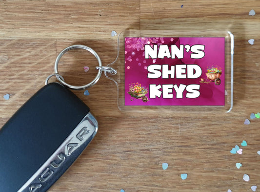 Nan Keyring Gift - Nan's Shed Keys - Nice Fun Cute Novelty Gardening Key Chain Present