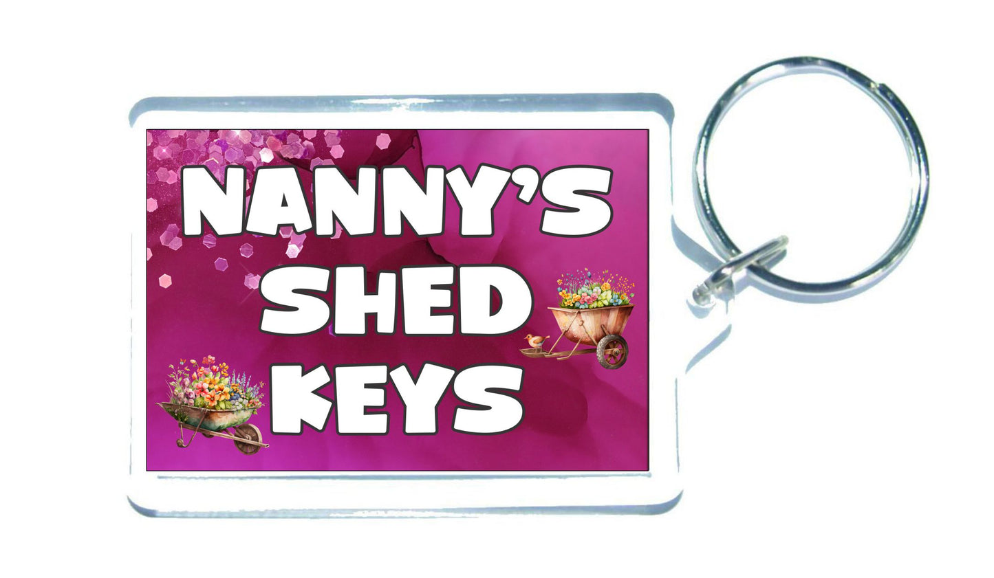 Nanny Keyring Gift - Nanny's Shed Keys - Nice Fun Cute Novelty Gardening Key Chain Present