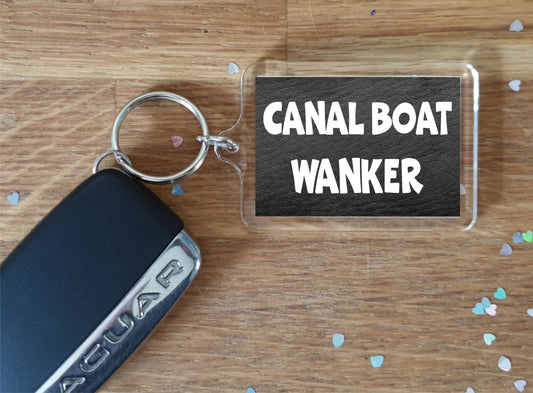 Boat Keyring Gift - Canal Boat Wanker - Rude Cheeky Nice Fun Cute Novelty Present
