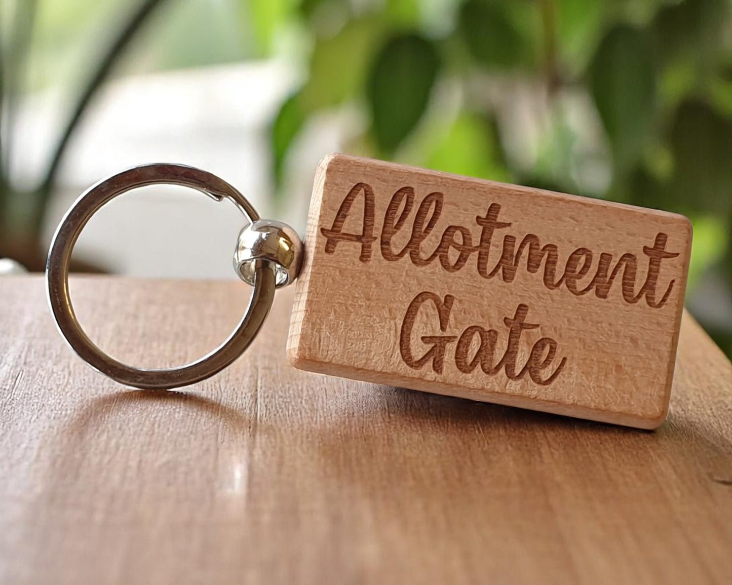 Allotment Gate Keyring Nice Cute Custom Engraved Wooden Key Fob Novelty House Keys Present