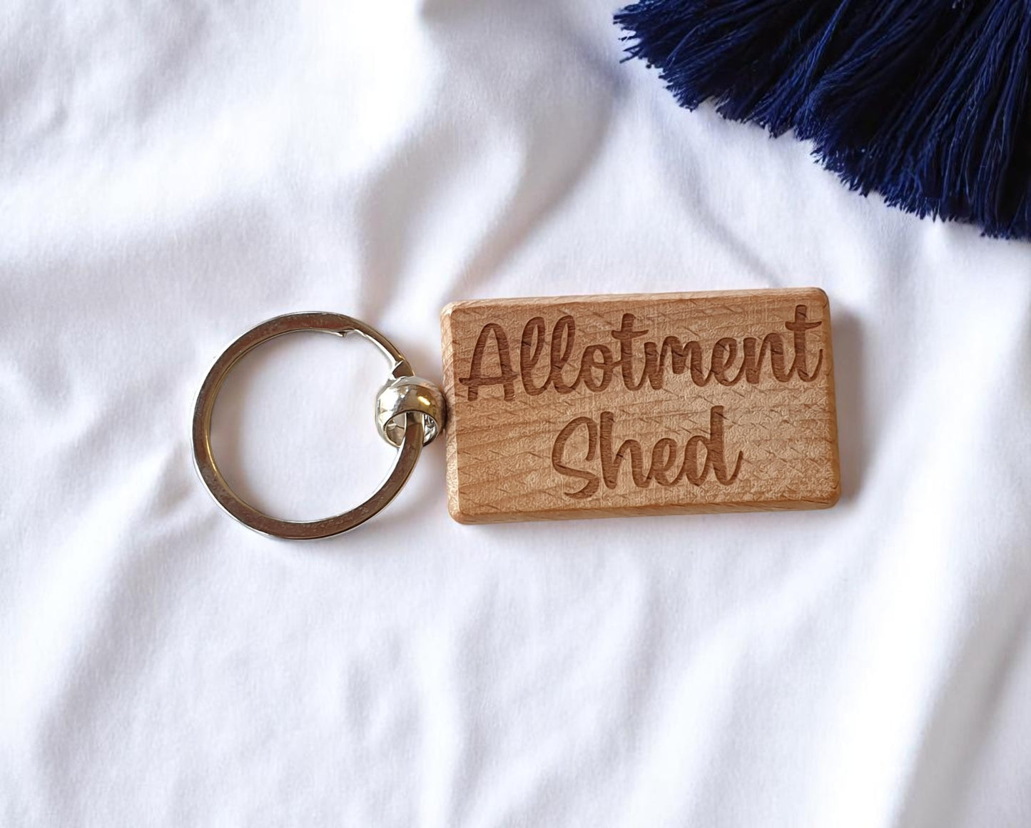 Allotment Shed Keyring Nice Cute Custom Engraved Wooden Key Fob Novelty House Keys Present (Copy)