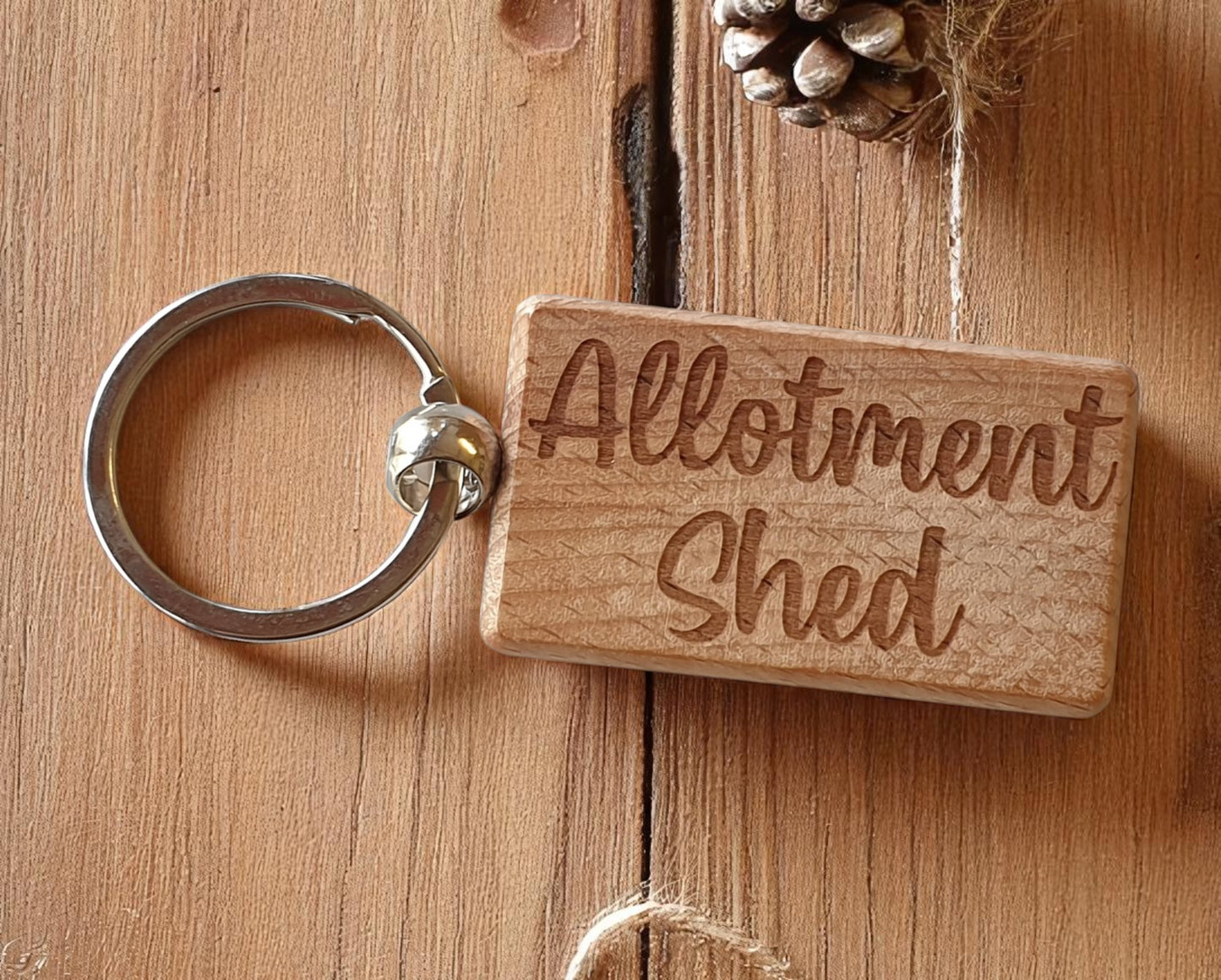 Allotment Shed Keyring Nice Cute Custom Engraved Wooden Key Fob Novelty House Keys Present (Copy)