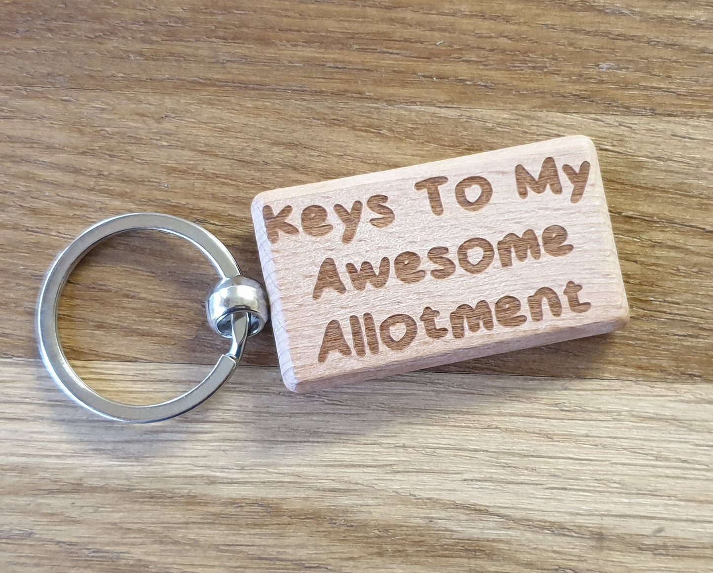 Allotment Keyring Gift Keys To My Awesome Allotment Cute Engraved Wooden Key Fob Novelty Custom Gardening Present