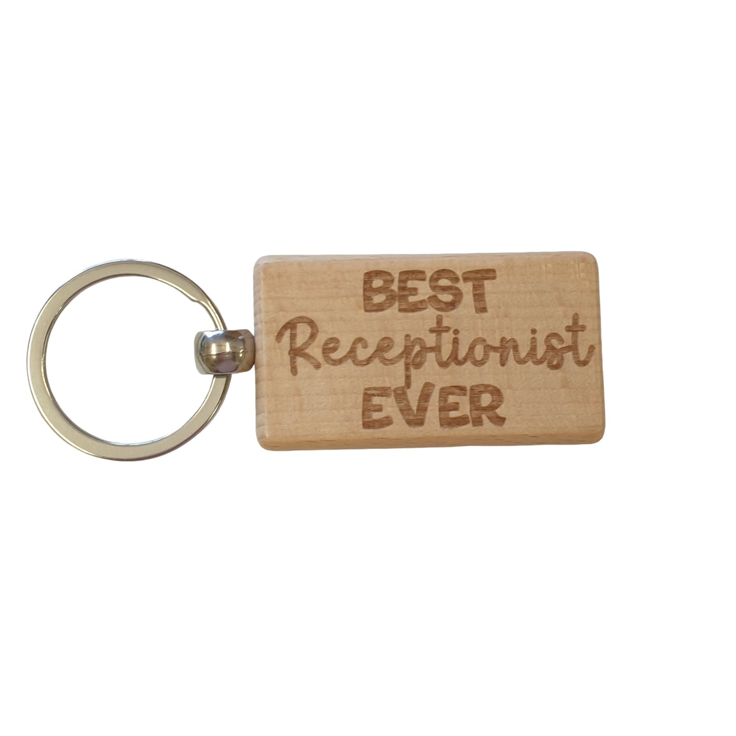 Receptionist Keyring Gift Best Ever Cute Engraved Wooden Key Fob Fun Novelty Nice Present (Copy) (Copy)