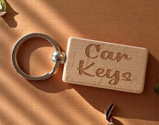 Car Keys Keyring Nice Cute Custom Engraved Wooden Key Fob Novelty House Keys Present