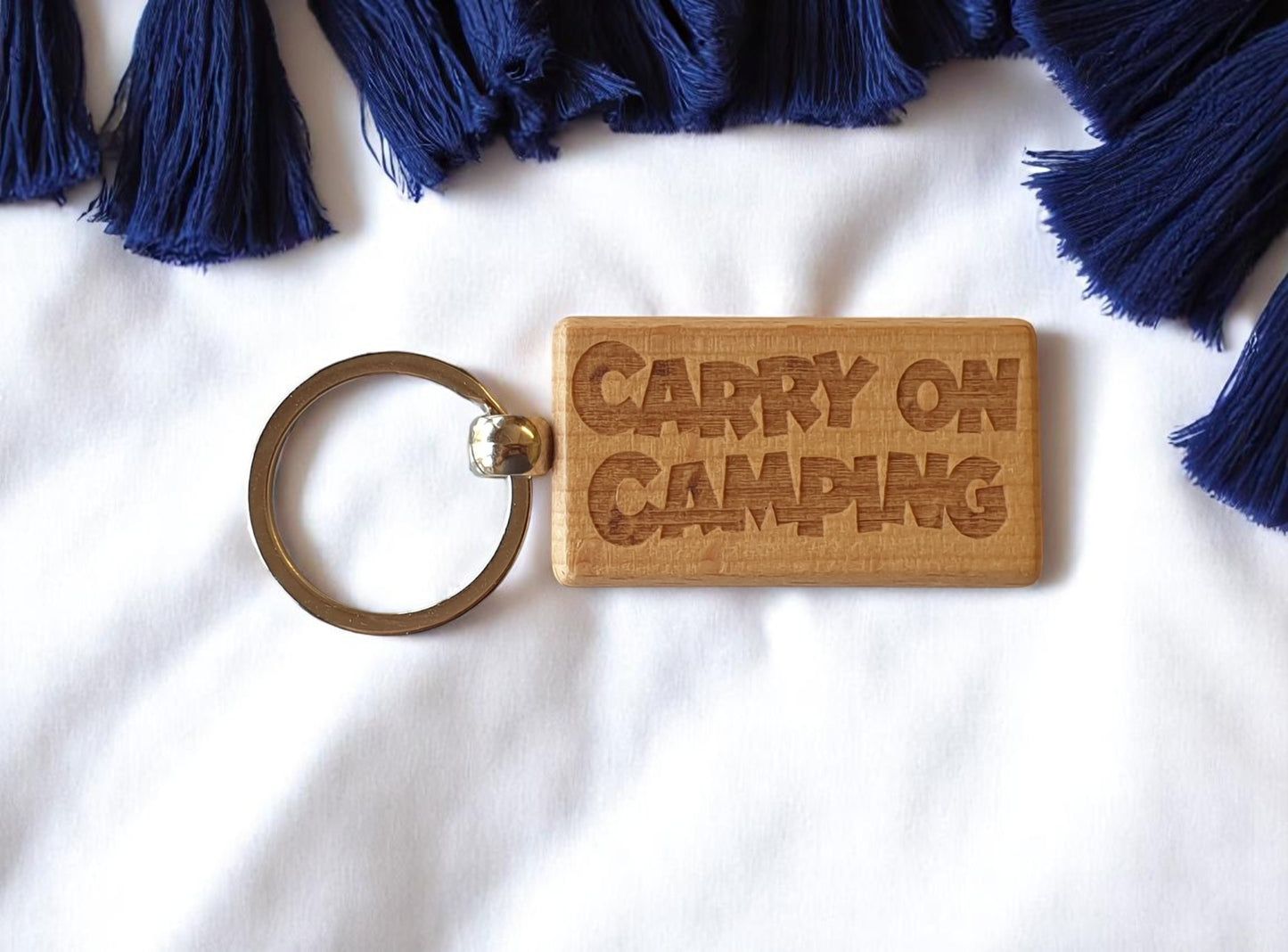 Fun Keyring Gift Carry On Camping Cute Engraved Wooden Key Fob Chain Fun Nice Custom Present