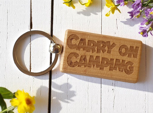Fun Keyring Gift Carry On Camping Cute Engraved Wooden Key Fob Chain Fun Nice Custom Present
