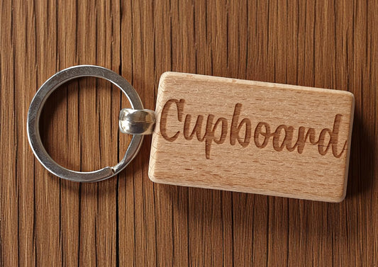 Cupboard Keyring Nice Cute Custom Engraved Wooden Key Fob Novelty House Home Keys Personalised Present