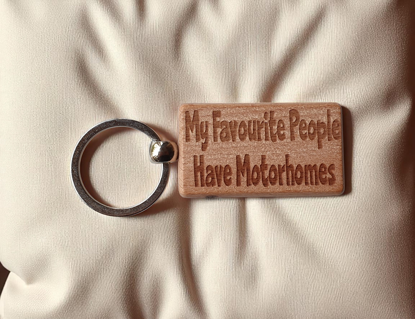Motorhome Keyring Gift My Favourite People Have Cute Engraved Wooden Key Fob Chain Fun Nice Custom Present