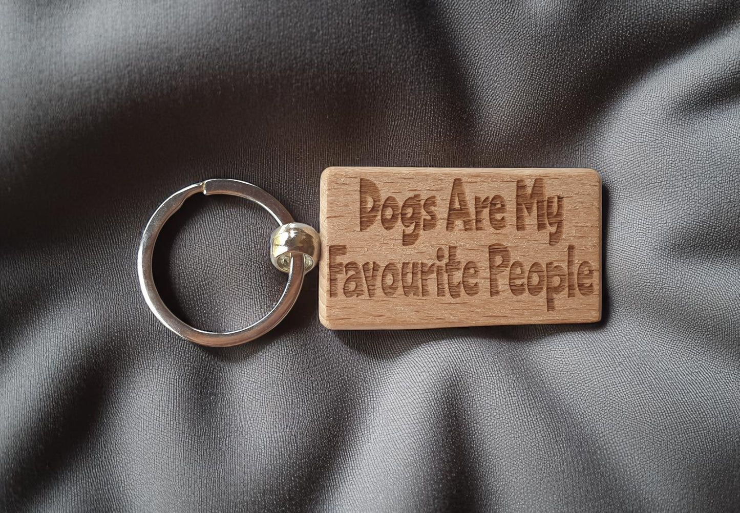Dog Owner Keyring Gift Dogs Are My Favourite People Nice Cute Engraved Wooden Key Fob Novelty Present